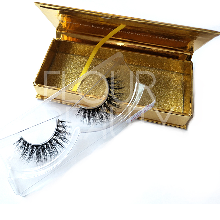 Wispy styles real mink 3d hair lashes custom package ED130